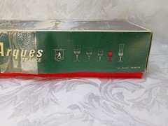 6 Longchamp Cristal d’Arques Stem Glasses 6 cl Lead Crystal France 2oz