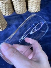 2 Vintage Rattan Wicker Glasses Tumblers Cocktails Boho Rustic UNIQUE ITEM Set/2