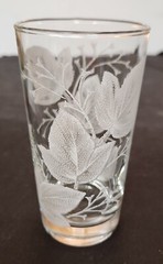 Libbey Partytime Glassware 8 PC Patio Set NEW in Original Box White Leaves