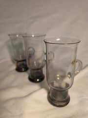 WEDGWOOD Vintage Grey Glass Flared type with handle Used Antique item set of 3
