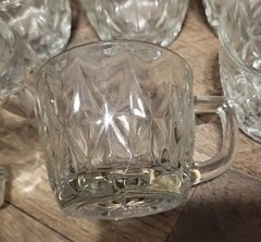 Set Of 6 Cups Vintage Anchor Hocking Crown Point Punch Bowl Cups Replacement