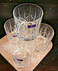 New Waterford Marquis Double Old Fashioned Crystal Sparkle Set Of 4