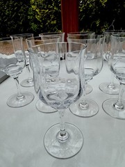 Baccarat – Capri Optic- Crystal 6 5/8 Wine Water Goblets -Excellent Set of 9
