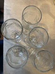 5 Libbey Chivalry Clear Whiskey Sour Glasses Set Textured Rock Sharpe Stemware