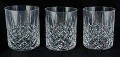 3 Mikasa Coventry Executive Double Old Fashioned Tumblers Barware 3″ Diameter