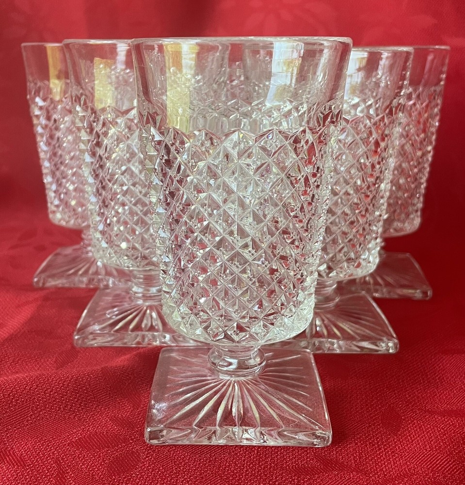 Vtg English Hobnail 7oz Glass Juice Tumblers Westmoreland Set of 6