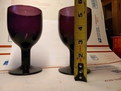 amethyst Lot Of 2 Goblet/Wine Glass. A1