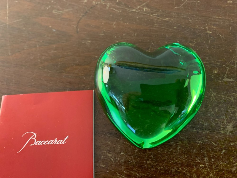 Green Heart Paperweight Love Model In Baccarat Crystal