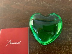 Green Heart Paperweight Love Model In Baccarat Crystal