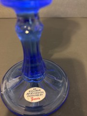 AVON Fostoria George Washington Goblet Blue Cobalt Stemware Vintage Patriot