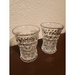 Set of 2 Vintage Fostoria American Clear Tumblers Flat Bottom Glasses – 3
