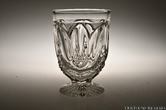 4Q 1800s TULIP / TULIP AND SAWTOOTH Bryce, Richards COLORLESS Footed Tumbler