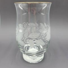 Libbey Christmas Glasses Set Of 4 Holly & Berry Design With Gold Rim Made In USA