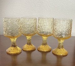 Lenox Wine Glasses Impromptu Yellow 5-5/8” USA Set Of 4