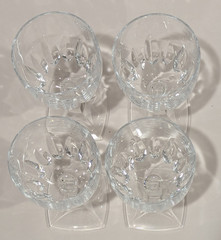 Cristal D’Arques-Durand Biarritz Canet Wine Glasses 6 oz 5.5″T Vintage, Set/4