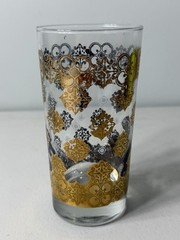 VTG Culver Mid-Century 22-Karat Gold Embossed 1 Highball Glass Valencia Pattern