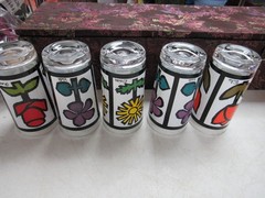 Vintage Anchor Hocking Flower Glass Tumblers