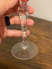 SET(4) VTG LAUSITZER LA16 Multicolored Cut To Clear Crystal Hock Wine Glasses 8″