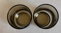 Libbey Set of 2 Vintage Smoke Brown Tawny Amber Straight Tumbler Glasses NM Coff