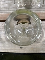 Set of 3 Heavy Clear Glass Goblets Wine Water Glasses 6” Tall Vintage Style