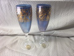Lot of 7 Vintage 1960s Timon Collezione Cordial Glasses from Italy Hand Painted