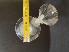 2 Wedding Toast Wings Stem Frosted Dove Crystal Glass Water/Wine
