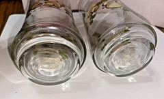 Vintage Libbey Franco Mushroom Glass Tumblers Set of 2 Retro 1970s Cottagecore