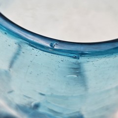 2 Blenko Turquoise Blue Glasses Crackle Dimple Pinched 6″ Vintage Tumblers READ