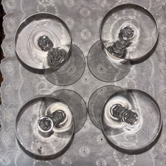 4-Tiffin Franciscan Montclair Platinum Trim 7″ Tall Water Goblet 17651