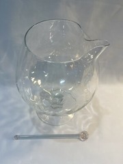 West Virginia Glass Loop Optic Iridescent Luster Brandy Glass w/ Ice Lip LARGE