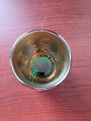 Pretty Green Northwood Carnival Glass Wishbone Pattern Tumbler