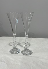 Millennium Glasses Champagne Flutes Crystal Year 2000 Set Of 2 Y2K