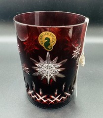 WATERFORD Snowflake WISHES Ruby RED DOF 1st PRESTIGE ED JOY Old Fashioned Glass