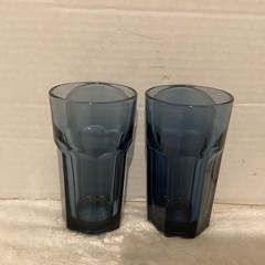 2 Libbey Duratuff Gibraltar Dusky Blue Paneled Juice Glass Tumblers 6 Oz.