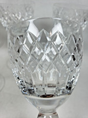 Royal Brierley Crystal Coventry Pattern Set Of 5 Wine Glasses 5 1/4″ Tall