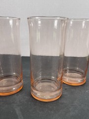 Vintage Glass Cup Libbey Connoisseur Pink Peach 5.25″ Tumbler 12oz Drinkware Use