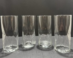 Vintage Set of 4 Crisa Libbey Rhombus Geometric Highball / Tumbler Glasses
