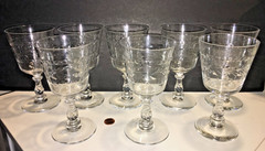 lot of 8 cut crystal cordial Wine Glass goblet grappa glasses glassware 6 1/4″