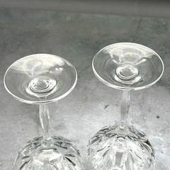 2 Vtg Bleikristall Clear Full Lead Crystal Cut Glass 7 5/8″ Water Wine Goblets