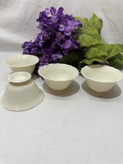 Set Of 4 MacBeth Evans Glass Chinex Glass Ivory Footed Flared Sherbet Cups,Glow