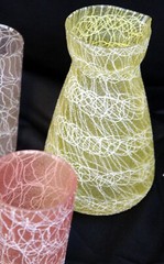 VTG 50s/60s Colorcraft Spaghetti String Carafe Pitcher Glasses Shat-r-Proof Tumb