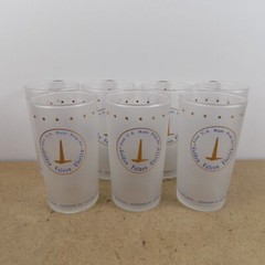 7 Golden Falcon Electra Glass Tumblers Eastern Airlines First US Made Prop Jet