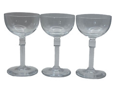 Set of 3 Vintage 1950s 60s Art Deco Liquor Cocktail Glasses Mid Century Modern