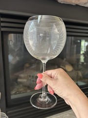 6 MIKASA CRYSTAL «CHEERS» BALLOON WINE 24oz 9″ GLASSES GOBLETS SWIRLS DOTS WAVES