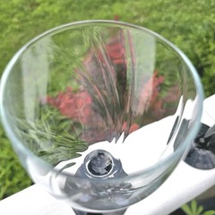 6 Luminarc Festival Wine Glasses Black Stem & Foot 10 Oz Vintage 1980s France
