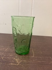 Vintage Mid Century Decatur Texglass Texas Glass Pinched / Thumbprint Tumbler