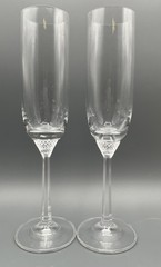 Villeroy & Boch Octavie Crystal Champagne Toasting Flutes Diamond Stem Set Of 2