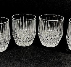4 Stratton Fostoria Lowball Whiskey Water Glasses Tumblers Old Fashion Crystal