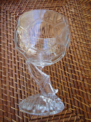 Clairey France Clear Glass Soccer Foot Ball and Cleat Shoe Trophy Goblet