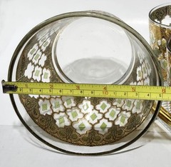 Culver Valencia 22K Gold Green Moroccan 6 Glasses Ice Bucket MCM Barware Set